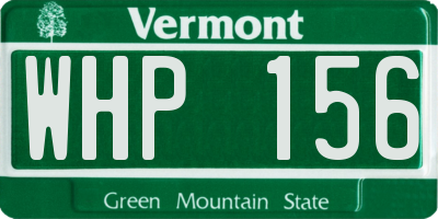 VT license plate WHP156