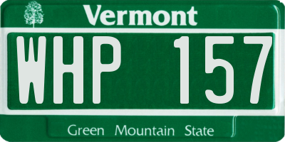 VT license plate WHP157