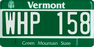 VT license plate WHP158