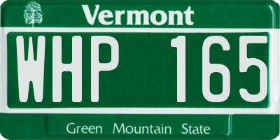 VT license plate WHP165
