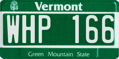 VT license plate WHP166