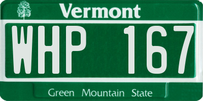 VT license plate WHP167