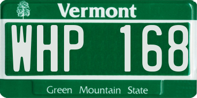VT license plate WHP168