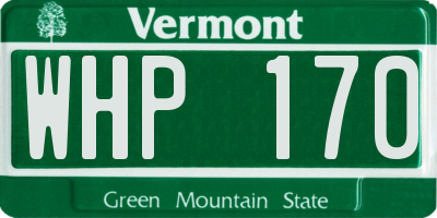 VT license plate WHP170