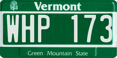 VT license plate WHP173