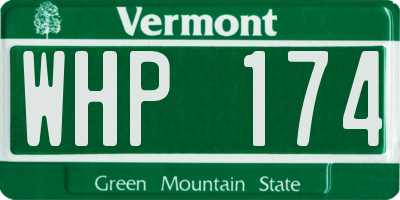VT license plate WHP174