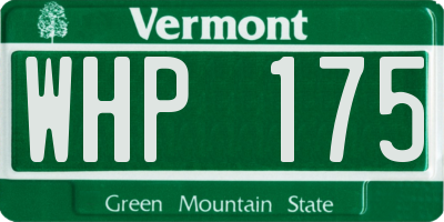 VT license plate WHP175