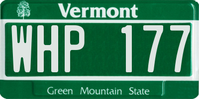 VT license plate WHP177