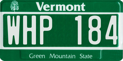 VT license plate WHP184