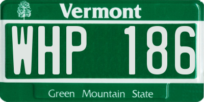 VT license plate WHP186