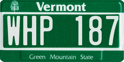 VT license plate WHP187