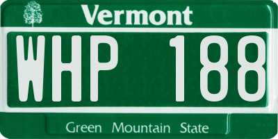 VT license plate WHP188