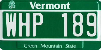 VT license plate WHP189