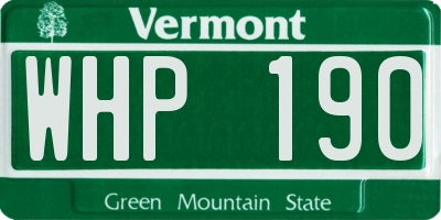 VT license plate WHP190