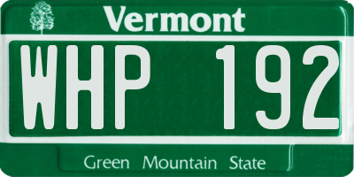 VT license plate WHP192