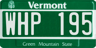 VT license plate WHP195