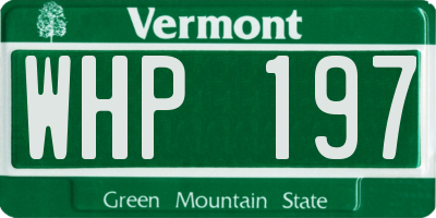 VT license plate WHP197