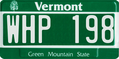 VT license plate WHP198