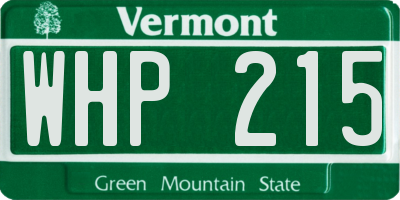 VT license plate WHP215