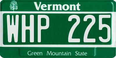 VT license plate WHP225