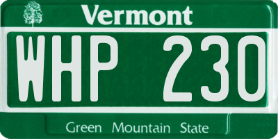 VT license plate WHP230