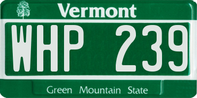 VT license plate WHP239