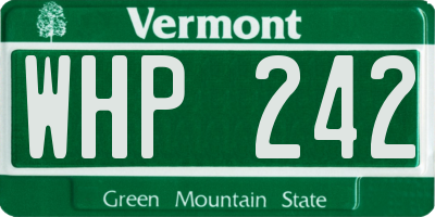 VT license plate WHP242