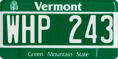 VT license plate WHP243
