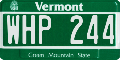 VT license plate WHP244