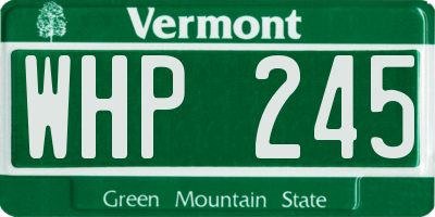 VT license plate WHP245