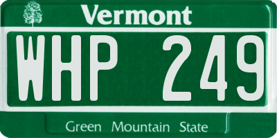 VT license plate WHP249
