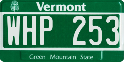 VT license plate WHP253