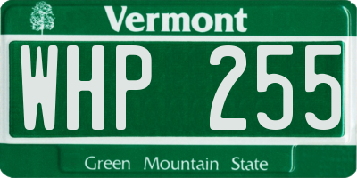 VT license plate WHP255
