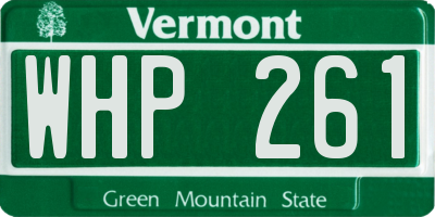 VT license plate WHP261