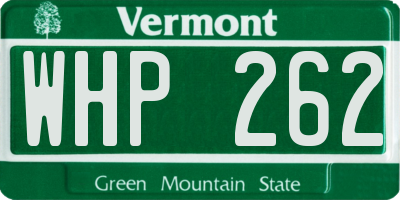 VT license plate WHP262