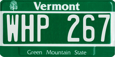 VT license plate WHP267