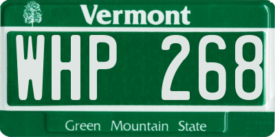 VT license plate WHP268