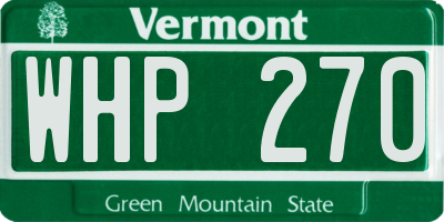 VT license plate WHP270