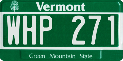 VT license plate WHP271
