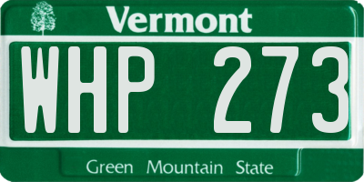 VT license plate WHP273