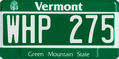 VT license plate WHP275