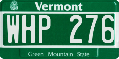 VT license plate WHP276