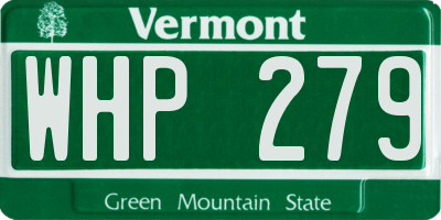 VT license plate WHP279