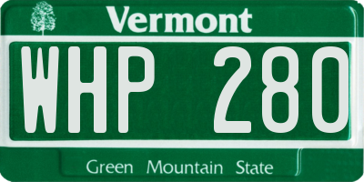 VT license plate WHP280