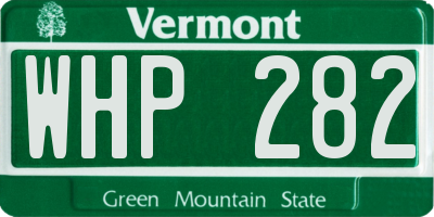 VT license plate WHP282
