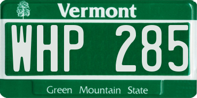 VT license plate WHP285
