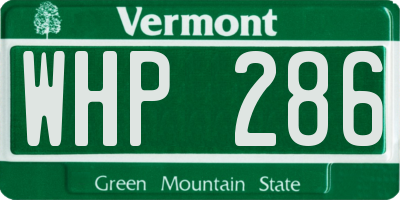 VT license plate WHP286