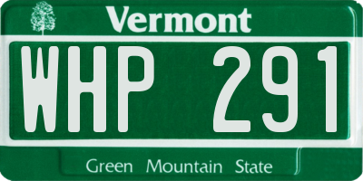 VT license plate WHP291
