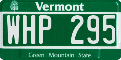 VT license plate WHP295