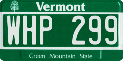 VT license plate WHP299